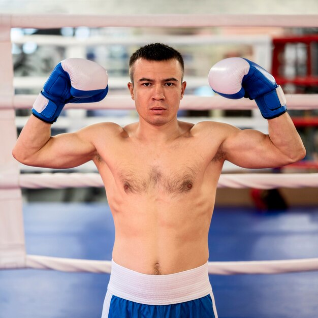 Front view of male boxer