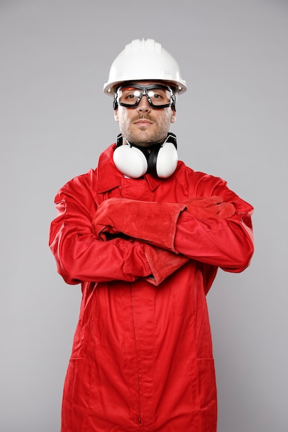 Free photo front view of male construction worker