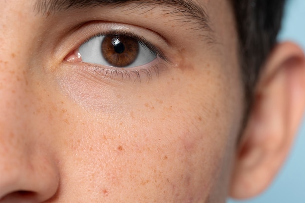 Front view man with brown eyes