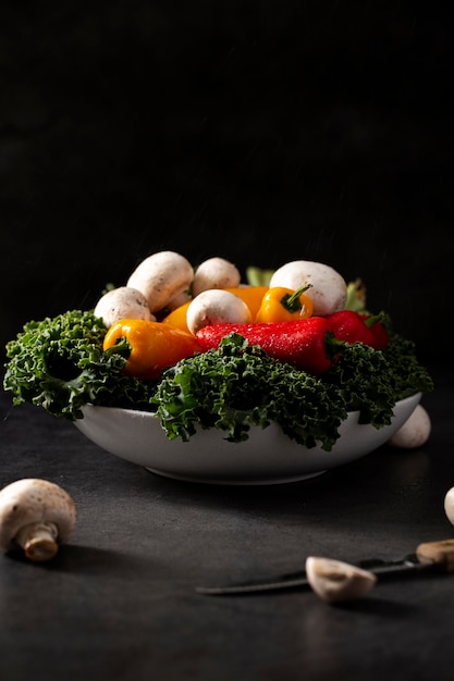 Free Photo front view mix of vegetables in bowl