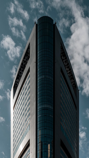 Free photo front view modern skyscrapers office buildings