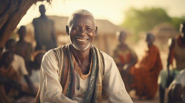 Front view old man portrait