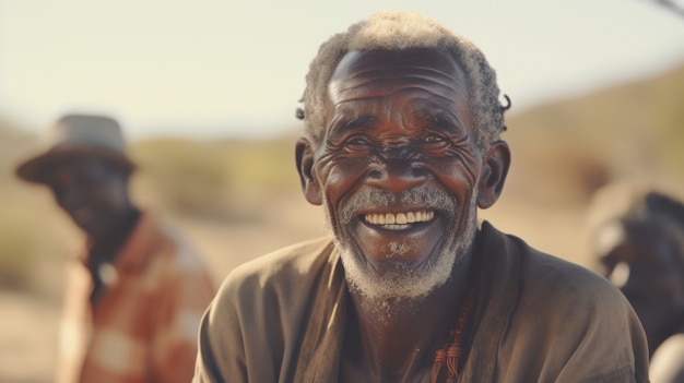 Front view old man portrait