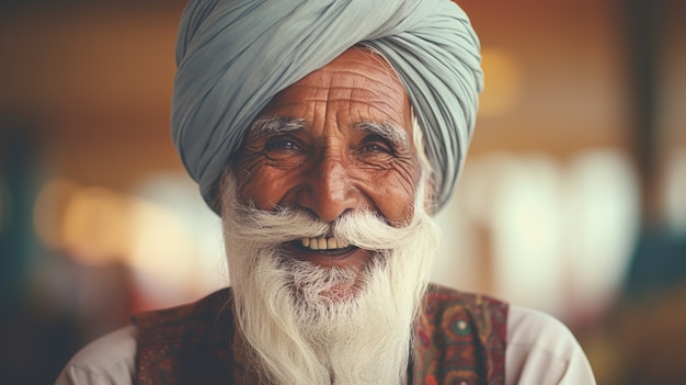 Front view old man portrait