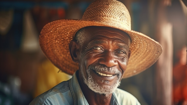 Front view old man portrait