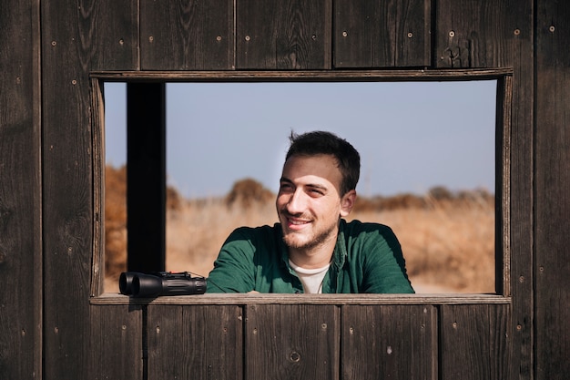 Free Photo front view portrait of a smiling man