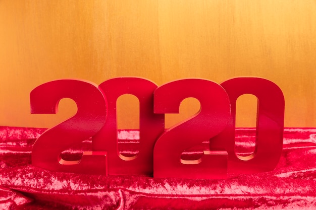 Free photo front view of red chinese new year number