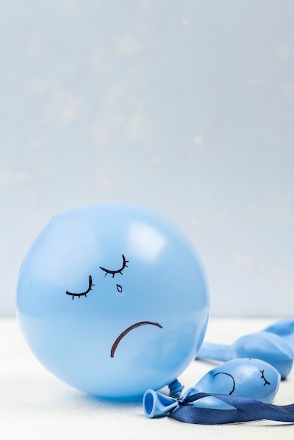 Free Photo front view of sad balloon for blue monday