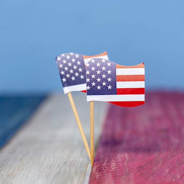 Free photo front view small usa flags