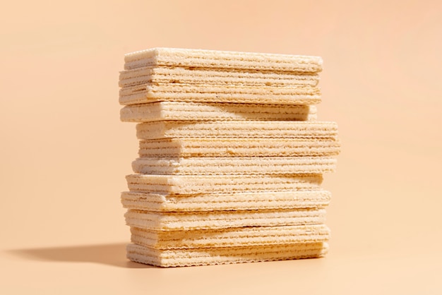 Free Photo front view of stack of wafers