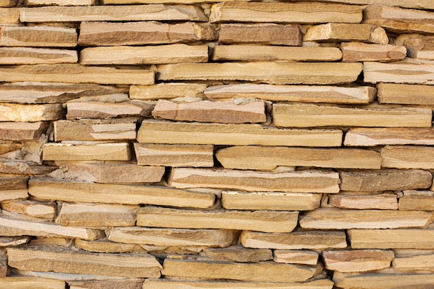 Front view of stone slabs stacked together