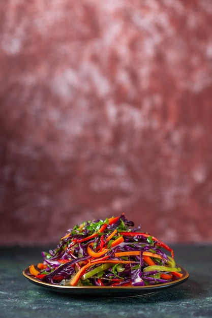 Free Photo front view tasty cabbage salad on a dark background holiday diet health meal lunch snack bread food