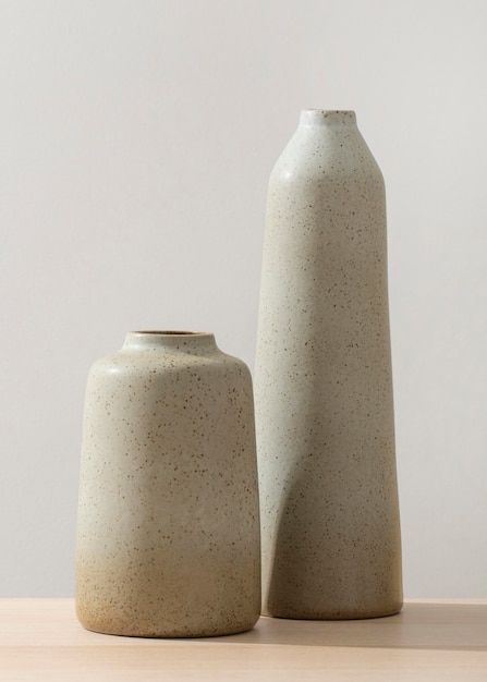 Free Photo front view of two vases