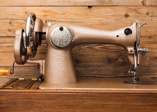 Front view of vintage sewing machine