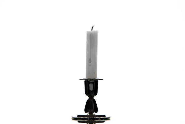 Free Photo front view of white candle on white background war palestine funeral death