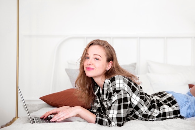 Free photo front view of woman relaxing at home