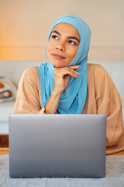 Front view woman wearing hijab