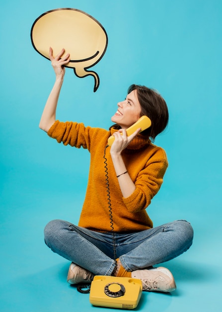 Front view of woman with copy space