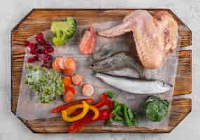 Free photo frozen food on the table arrangement