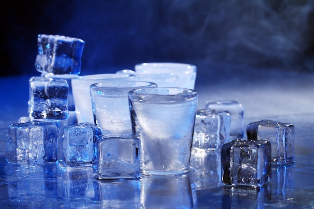 Frozen glasses with cold alochol drink