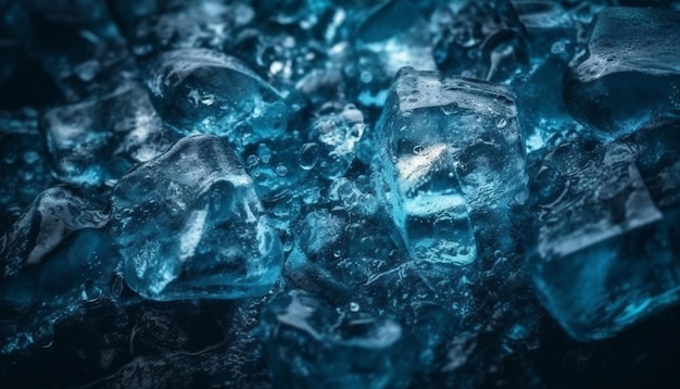 Frozen ice crystal reflects beauty in nature generated by AI