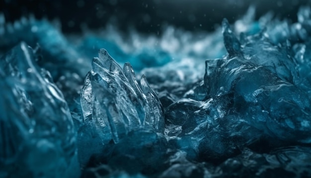 Frozen ice crystal reflects beauty of winter season generated by AI