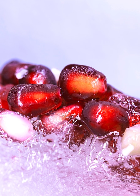 Free photo frozen pomegranate seeds