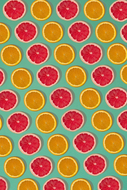 Free photo fruit citrus seamless pattern.