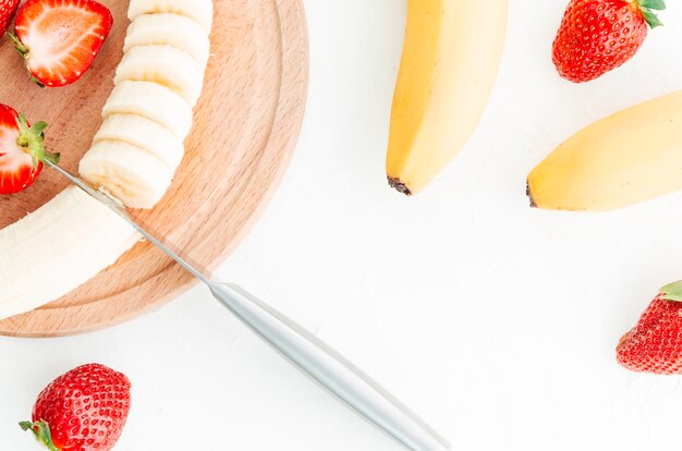 Fruit on wooden board