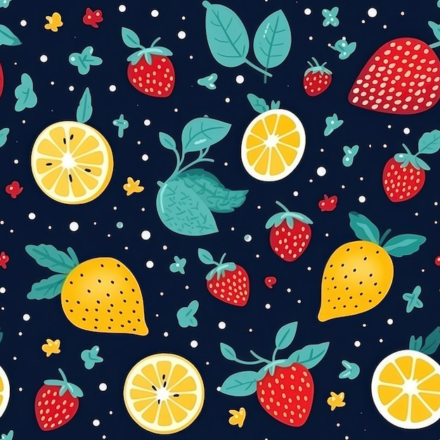 Free photo fruity seamless pattern