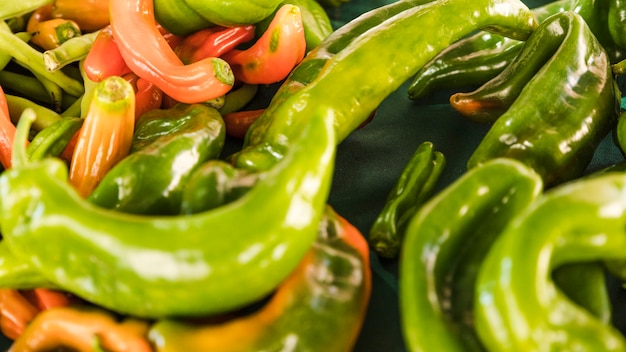 Free photo full frame of fresh green chili pepper for sale