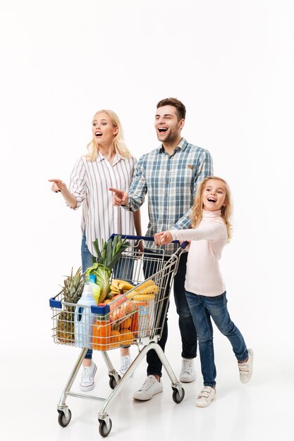 Full length portrait of an excited family