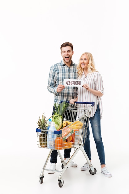 Full length portrait of a happy couple