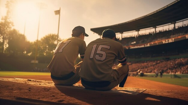 Full shot baseball players on field