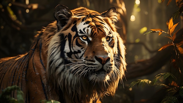 Free photo full shot of cinematic tiger photography