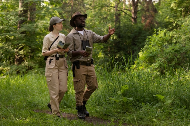 Full shot forest wardens in nature