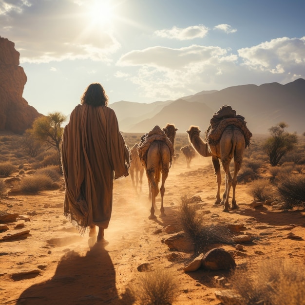 Full shot  jesus in nature