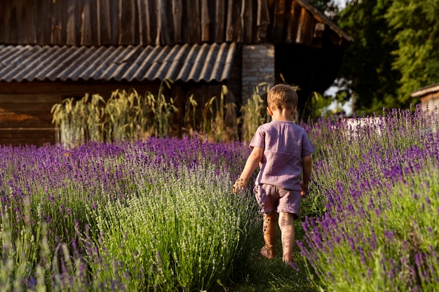 Full shot kid walking outdoors