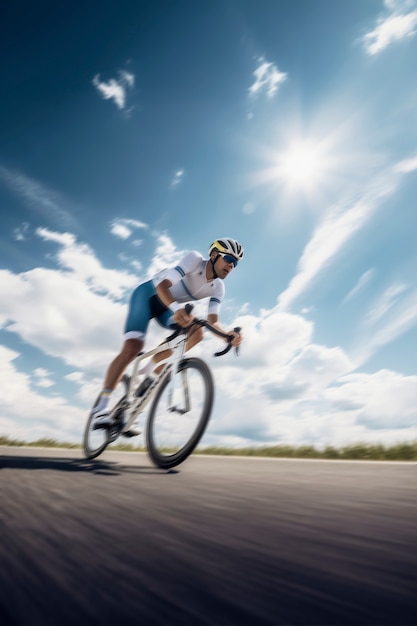 Full shot man on bicycle  outdoors