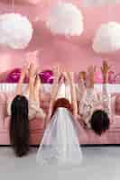 Free photo full shot women at bridal party