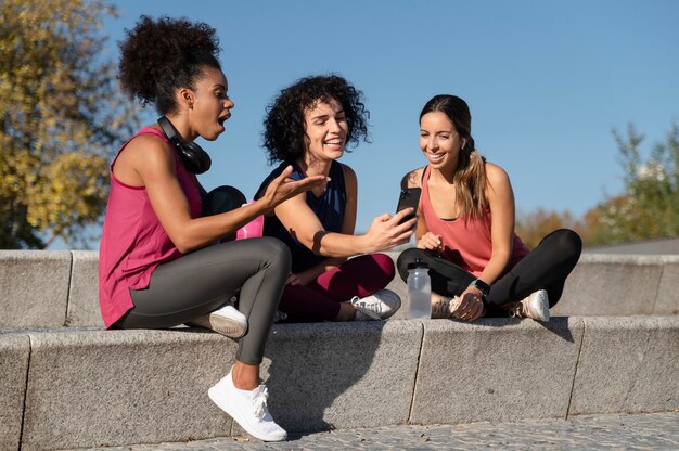 Full shot women with device