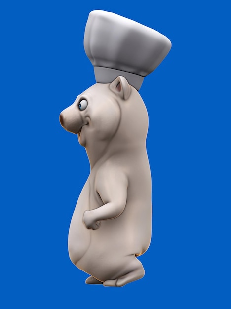 Free Photo fun 3d cartoon bear chef