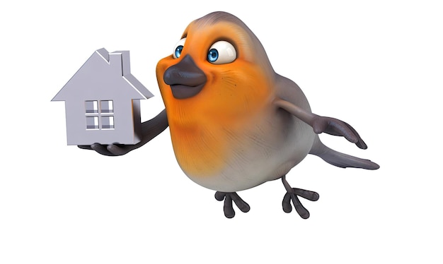 Free Photo fun 3d cartoon bird illustration