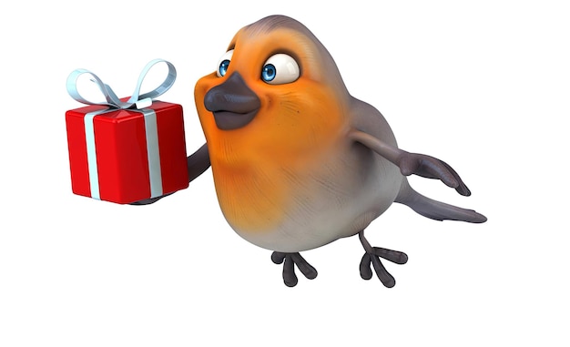 Free photo fun 3d cartoon bird illustration