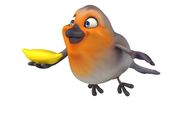 Free photo fun 3d cartoon bird illustration