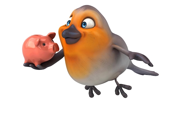 Free photo fun 3d cartoon bird illustration