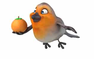 Free photo fun 3d cartoon bird illustration