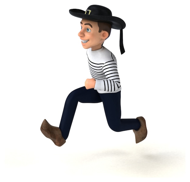 Free photo fun 3d cartoon breton character