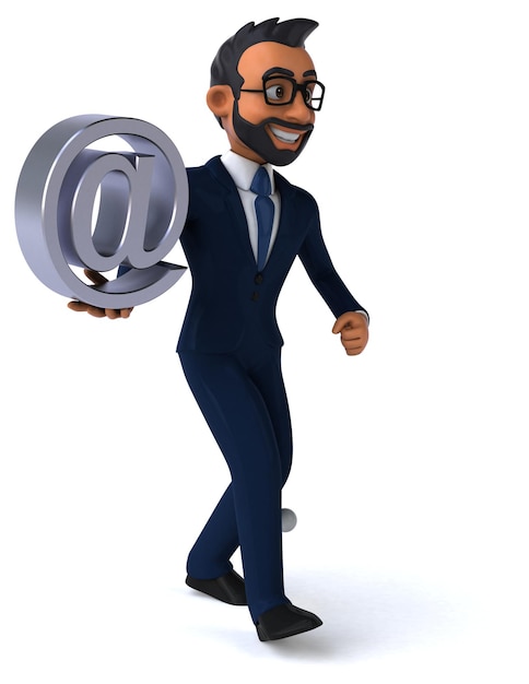 Free Photo fun 3d cartoon illustration of an indian businessman