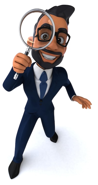 Free Photo fun 3d cartoon illustration of an indian businessman